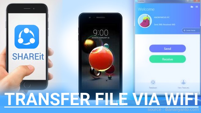 Kirim dan Transfer File via Wifi di LG K9 Menggunakan ShareIt Versi Baru