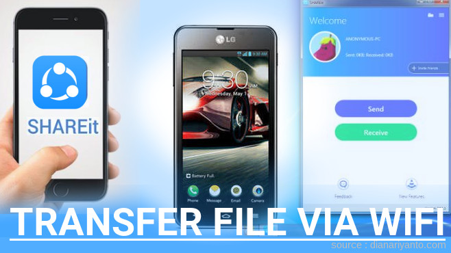 Cara Transfer File via Wifi di LG Optimus F5 P875 Menggunakan ShareIt Versi Baru