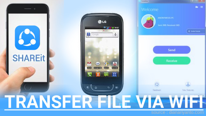 Kirim dan Transfer File via Wifi di LG Optimus Net Dual P698 Menggunakan ShareIt Versi Baru