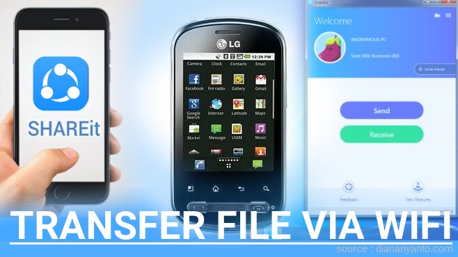 Transfer File via Wifi di LG P350 Optimus Me Menggunakan ShareIt Terbaru