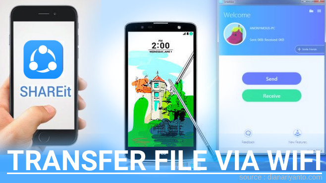 Kirim dan Transfer File via Wifi di LG Stylus 2 Plus Menggunakan ShareIt Terbaru