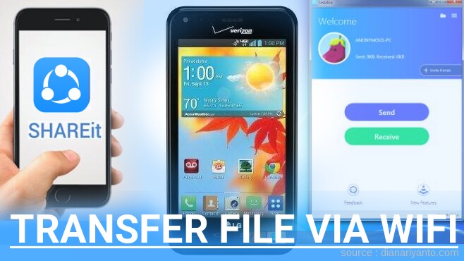 Kirim dan Transfer File via Wifi di LG VS890 Enact Menggunakan ShareIt Versi Baru